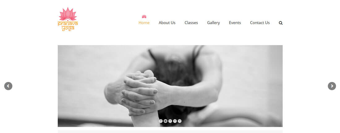 Laughing Buddha Web Design Portfolio - Pranava Yoga Lennox Head
