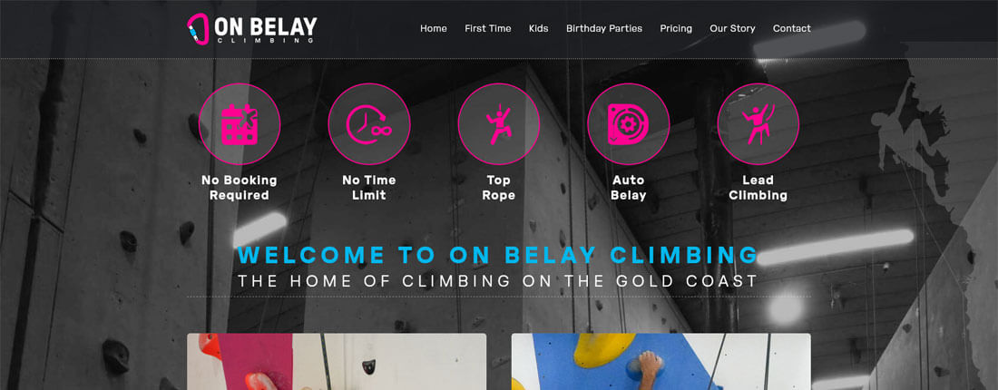 Laughing Buddha Web Design Portfolio - On Belay Climbing